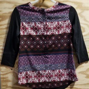 Van‎ Heusen Women's Top Blouse XS Button Front 3/4 Sleeve